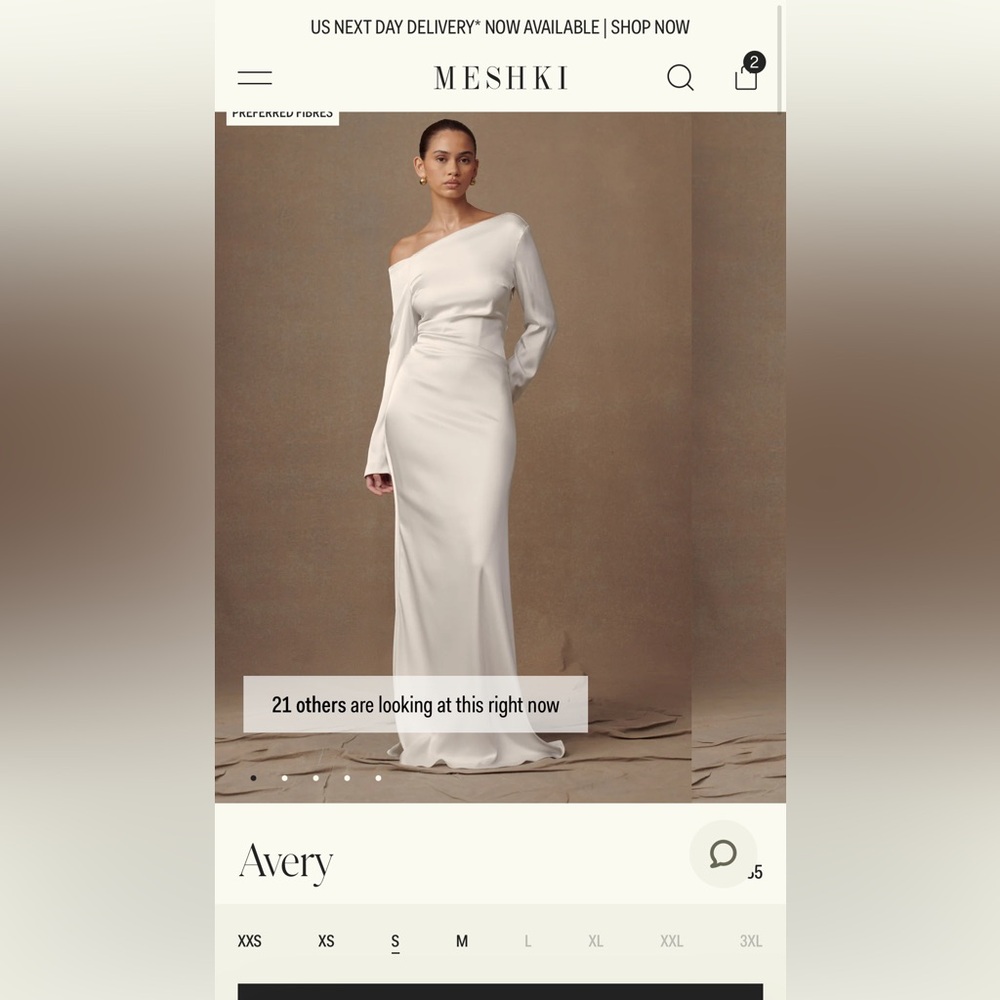MESHKI Avery One-Shoulder Long Sleeve Maxi Dress in Ivory